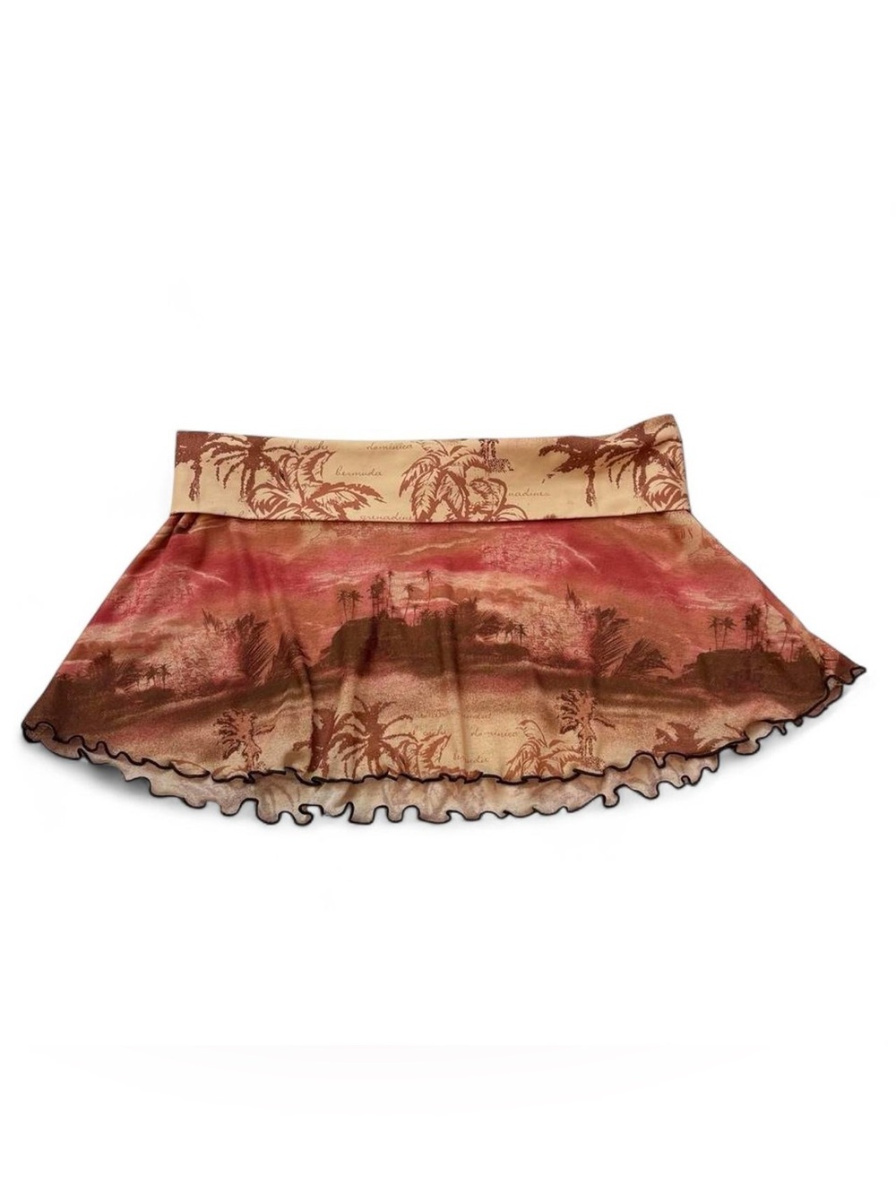 Vintage fold over tropical swim skirt